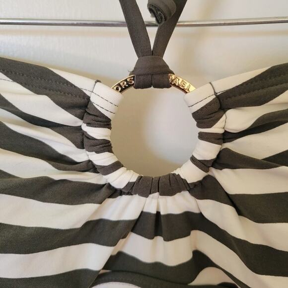 Michael Kors Ring Shirred Bandeau Tankini Top - Size Small - Picture 6 of 8